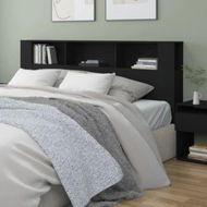 Detailed information about the product Headboard Cabinet Black 200x18.5x104.5 cm