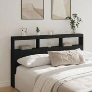 Detailed information about the product Headboard Cabinet with LED Black 180x17x102 cm