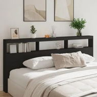 Detailed information about the product Headboard Cabinet with LED Black 220x17x102 cm