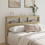 Detailed information about the product Headboard Cabinet with LED Sonoma Oak 160x17x102 cm