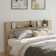 Detailed information about the product Headboard Cabinet with LED Sonoma Oak 200x16.5x103.5 cm