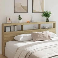 Detailed information about the product Headboard Cabinet with LED Sonoma Oak 220x17x102 cm