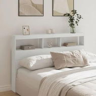 Detailed information about the product Headboard Cabinet with LED White 160x17x102 cm