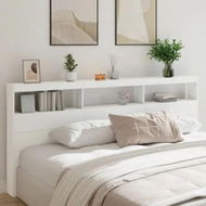 Detailed information about the product Headboard Cabinet with LED White 220x17x102 cm