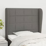 Detailed information about the product Headboard with Ears Dark Grey 103x23x118/128 cm Fabric