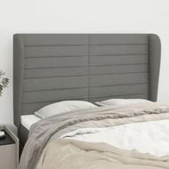 Detailed information about the product Headboard with Ears Dark Grey 147x23x118/128 cm Fabric