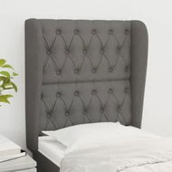 Detailed information about the product Headboard with Ears Dark Grey 83x23x118/128 cm Fabric