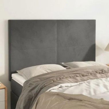 Headboards 4 pcs Dark Grey 72 cm Velvet