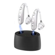 Detailed information about the product Hearing Aids for Seniors, Rechargeable with Noise Cancelling Volume Control, Hearing Amplifier for Hearing Loss, Portable Behind-the-Ear Headphones-Silver