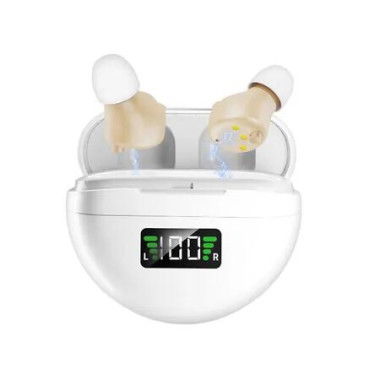 Hearing Aids with Audio Tracker, Rechargeable Hearing Aids with Noise Reduction DSP Chip, OTC Hearing Aid for Seniors, Skin Color