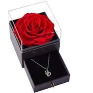 Detailed information about the product Heart Eternal Flower Necklace Gift Box Romantic Gift For Valentines Day (Not Included The Necklace)