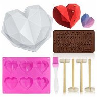 Detailed information about the product Heart MoldSiliconeDiamondHeart Love Shaped MoldsTrays Non-Stick Letter Chocolate Molds For Cake Dessert DIY Baking Tools
