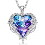 Detailed information about the product Heart Shaped Encased Zulastone Necklace - Sapphire Amethyst