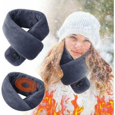 Heated Scarf With Massage Function USB Heat Shawl Electric Warm Neck Wrap Leg Exercise (Gray One Size)