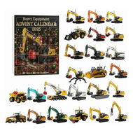 Detailed information about the product Heavy DIY Advent Calendar 2025, 24 Detailed Zinc Casting Construction Machines, Christmas Countdown Calendar with 24 Mini Excavator Ornaments