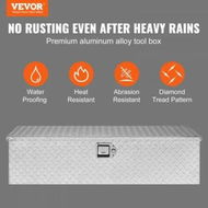 Detailed information about the product Heavy Duty Aluminum Truck Bed Tool Box, Diamond Plate Tool Box with Side Handle and Lock Keys, Storage Tool Box Chest Box Organizer for Pickup, Truck Bed, RV, Trailer, 99cmx33cmx25.4cm, Silver