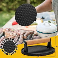 Detailed information about the product Heavy Duty Cast Iron Burger Press - 6.9Inch Round Bacon Grill Press for Sandwiches and Paninis