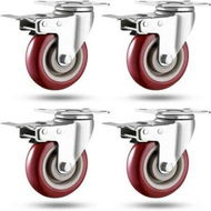 Detailed information about the product Heavy Duty Casters 3 Inch Load 1500lbs Lockable Bearing Plate Caster Wheels With Brakes Set Of 4