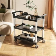 Detailed information about the product Heavy Duty Utility Cart 500 lbs Capacity 3-tier Service Cart with Wheels