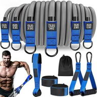 Detailed information about the product Heavy Resistance Exercise Bands 300lbs with Handles Workout Bands for Men, Weight Bands Set for Muscle Training, Strength, Slim, Home Gym Equipment(Blue)