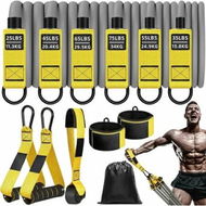 Detailed information about the product Heavy Resistance Exercise Bands 300lbs with Handles Workout Bands for Men, Weight Bands Set for Muscle Training, Strength, Slim, Home Gym Equipment(Yellow)
