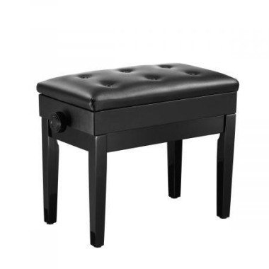 Height Adjustable PU Leather Thick Sponge Padded Piano Bench Stool With Storage.