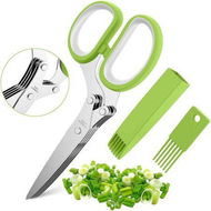 Detailed information about the product Herb Scissors Set With 5 Blades And Cover - Multipurpose Kitchen Chopping Shear Mincer Sharp Dishwasher Safe Kitchen Gadget