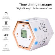Detailed information about the product Hexagon Timer Flip Countdown LED Display 15 Seconds Prompt Classroom Kids Learning Office Hours Reminder White