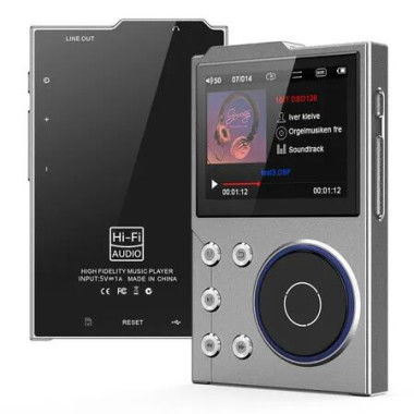 HiFi MP3 Player with Bluetooth,Lossless DSD DAC High Resolution Portable Digital Audio Music Player,Bi Directional Bluetooth5.3 Built in 16GB Memory-Grey