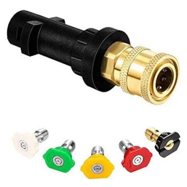 High Pressure Washer Gun Adapter 1/4 Spray Nozzle Tips Sets Brass Female Quick Connector for Karcher