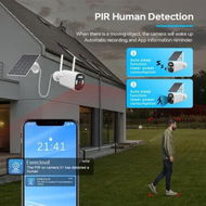 Detailed information about the product High-resolution clear 4MP Solar-Powered Wireless Security Surveillance Camera with 2.4G WiFi,Solar Panel,Smart Human And Motion Detection,Night Vision,Battery Powered