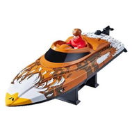 Detailed information about the product High Speed Waterproof Remote Control Boat with LED Lights, One-Key Flip and Low Battery Alarm, 2.4GHz RC Boat Toys for Boys Girls (Brown)