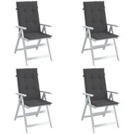 Detailed information about the product Highback Chair Cushions 4 pcs Melange Anthracite 120x50x4 cm Fabric