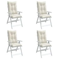 Detailed information about the product Highback Chair Cushions 4 pcs Melange Cream 120x50x7 cm Fabric