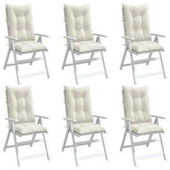 Detailed information about the product Highback Chair Cushions 6 pcs Melange Cream 120x50x7 cm Fabric