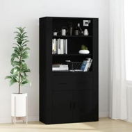 Detailed information about the product Highboard Black Engineered Wood