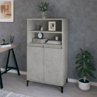 Detailed information about the product Highboard Concrete Grey 60x36x110 cm Engineered Wood