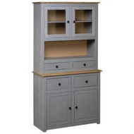 Detailed information about the product Highboard Grey 93x40.5x180 cm Solid Pine Panama Range