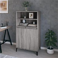 Detailed information about the product Highboard Grey Sonoma 60x36x110 Cm Engineered Wood