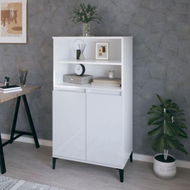 Detailed information about the product Highboard High Gloss White 60x36x110 Cm Engineered Wood