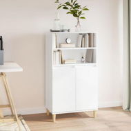 Detailed information about the product Highboard High Gloss White 60x36x110 Cm Engineered Wood