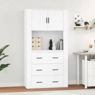 Detailed information about the product Highboard White Engineered Wood