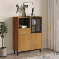 Detailed information about the product Highboard with Glass Door FLAM 92x40x122.5 cm Solid Wood Pine