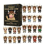 Detailed information about the product Highland Cow Advent Calendar 2025,24 Days Christmas Countdown Calendar,2D Acrylic Hanging Ornaments Pendant for Christmas Decorations