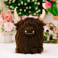 Detailed information about the product Highland Cow Gnomes with Flowers, Brown Scottish Tomte Doll Decor, Farmhouse Nordic Dwarf Home Decoration,Brown