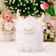 Detailed information about the product Highland Cow Gnomes with Flowers, Brown Scottish Tomte Doll Decor, Farmhouse Nordic Dwarf Home Decoration,White