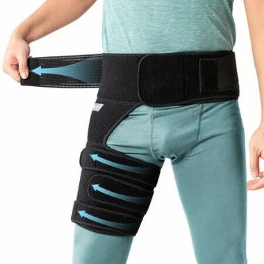 Hip Brace Sciatica Relief Devices Sciatic Nerve Brace Adjustable Hamstring Thigh Groin Compression Sleeve Hip Flexor Compression Wrap for Women Men,Black
