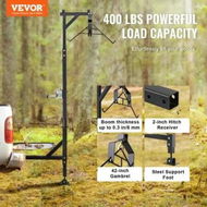 Detailed information about the product Hitch Mounted Deer Hoist, 400 lbs Load Capacity, Hitch Game Hoist, Truck Hitch Deer Hoist with Winch Lift Gambrel Set, 2-inch Hitch Receiver, Foot Base, Adjustable Height and 360 Degrees Swivel