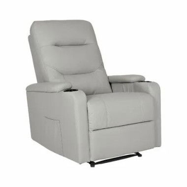 Home Recliner Chair - PU Leather Sofa Lounge Armchair DAKOTA GREY