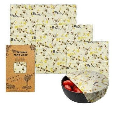 Honeycomb Pattern - Reusable Beeswax Food Wraps, Eco Friendly Beeswax Food Wrap, Sustainable Food Storage Containers,3 Pack (S, M, L)